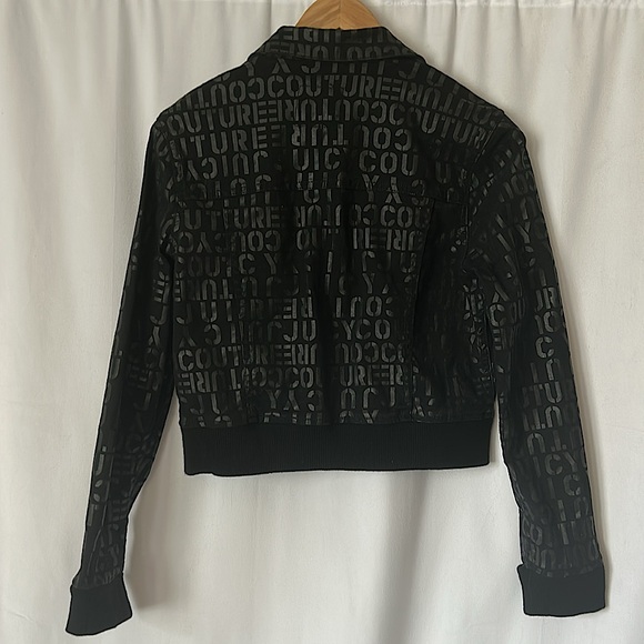 Juicy Couture Black Label Long Sleeve Black Denim Jean Jacket Coat **Size M**🍒🍒 - Picture 2 of 4